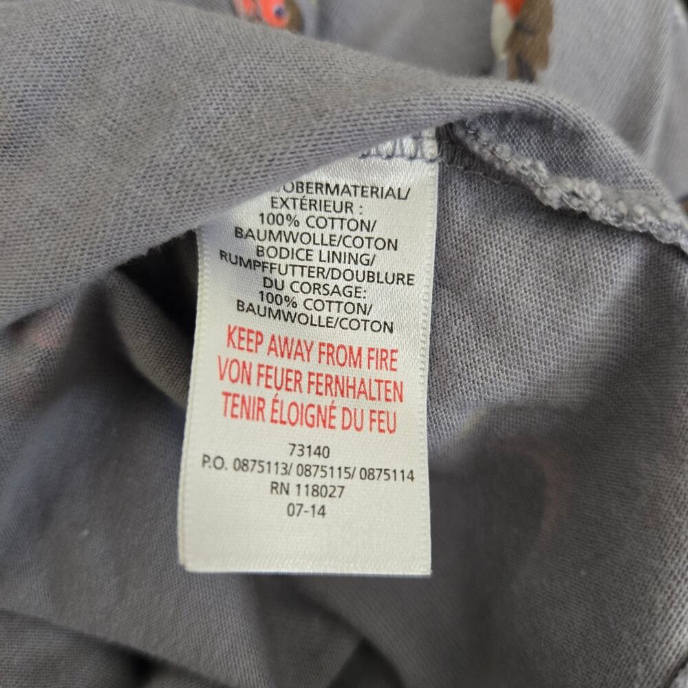 Baby Boden Girl Robin Bird Print Dress Long Sleeve Cotton Fall Gray 3-6 Months - Picture 9 of 10